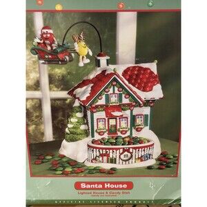 M&M’s Dept 56 Lighted Santa House NIB Hard To Find Christmas Decor Village